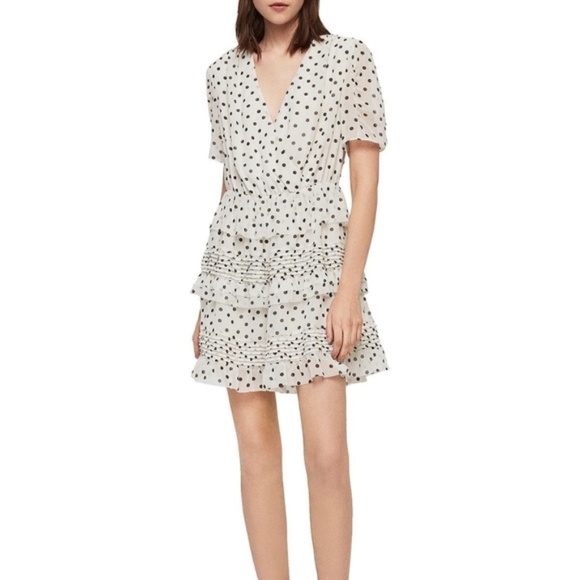 All Saints Dresses & Skirts - ALL SAINTS - Ilia Polka Dot Ruffle Mini Dress